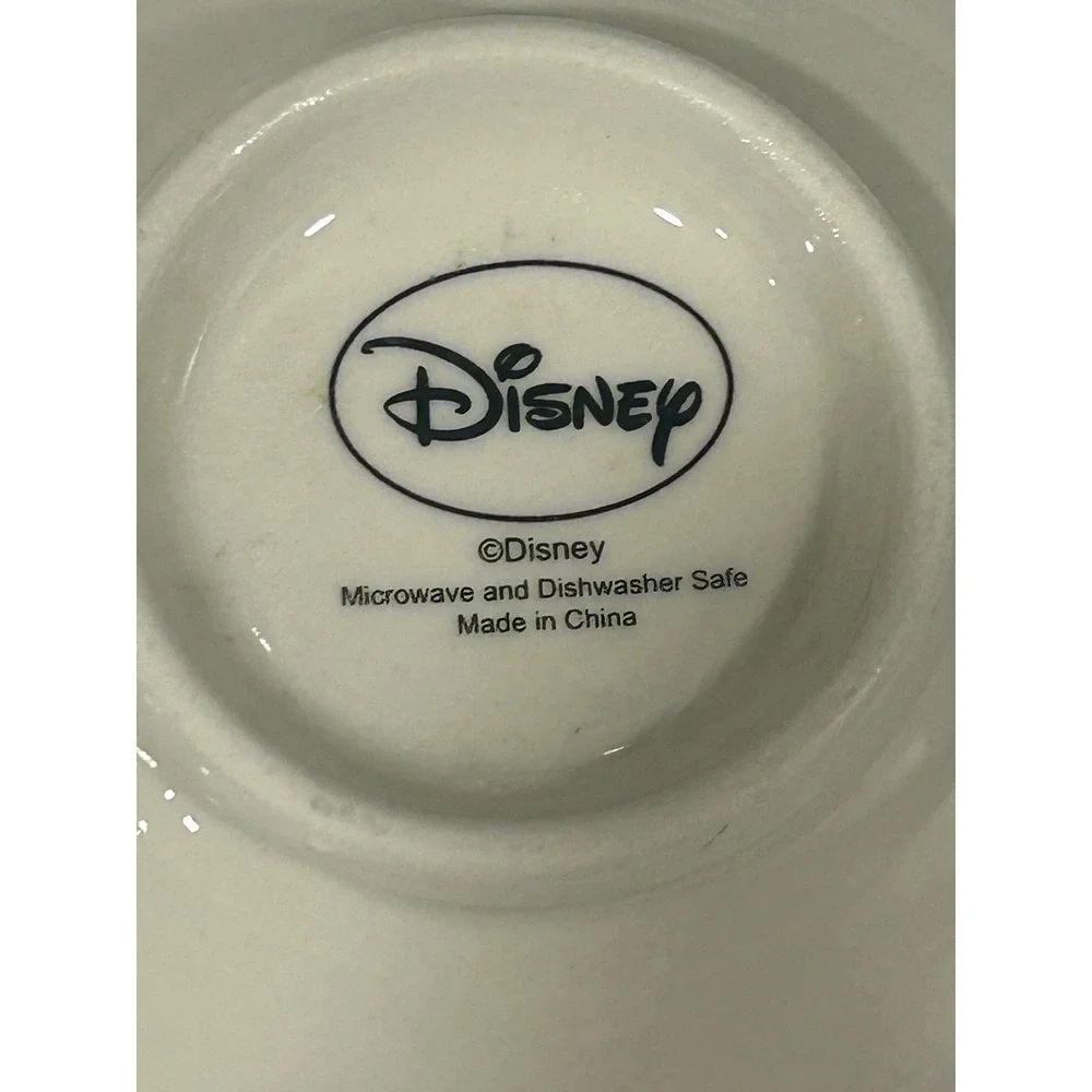 Disney Mickey and Minnie Mouse Ceramic Bowl Black White Red Rim - Picture 5 of 5